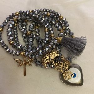 Weekly,crystal,8 ml ,with gold bath 14k grey color